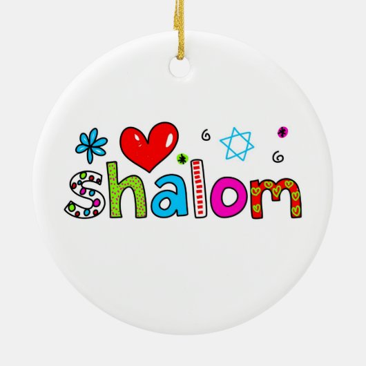 Shalom Keramisch Ornament (Achterkant)