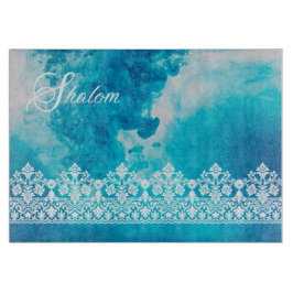 Shalom Lace Effect op Blue Challah Snijplank