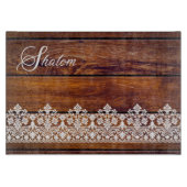 Shalom Lace-effect op het houtaffect Challah Snijplank (Voorkant)