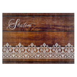 Shalom Lace-effect op het houtaffect Challah Snijplank
