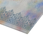 Shalom Lace Effect op Waterverf Glass Challah Snijplank (Hoek)