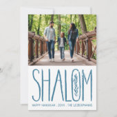 Shalom Lettering Hanukkah-fotokaart Feestdagenkaart (Voorkant)