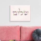 Shalom made with Gemstones in All Colors Canvas Afdruk (Insitu (Woonkamer))