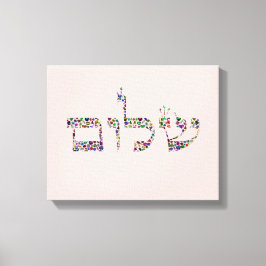 Shalom made with Gemstones in All Colors Canvas Afdruk