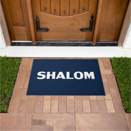 Shalom, marineblauw doormat deurmat