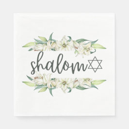 Shalom (met Lelies en de ster van David) Servet
