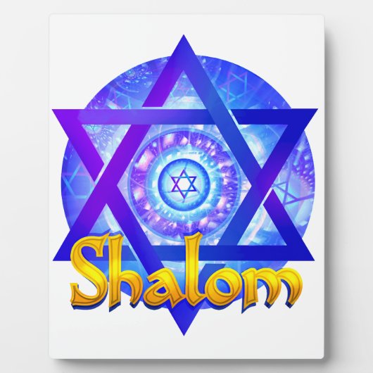 SHALOM met Ster van David medaillon Fotoplaat (Voorkant)