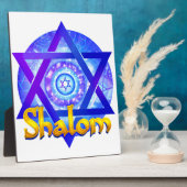 SHALOM met Ster van David medaillon Fotoplaat (Zijkant)