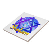 SHALOM met ster van David Medallion Tegeltje (Zijkant)