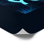 Shalom Op Blauwe Fractal Poster (Hoek)