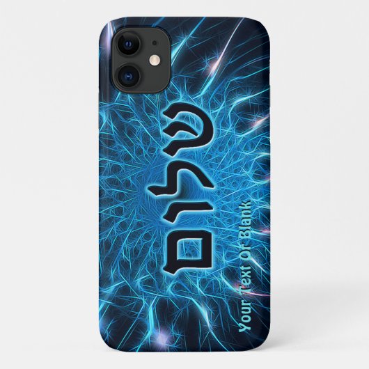 Shalom op Blue Fractal Case-Mate iPhone Case (Achterkant)
