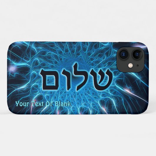 Shalom op Blue Fractal Case-Mate iPhone Case (Achterkant (horizontaal))