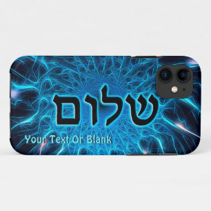 Shalom op Blue Fractal iPhone 11 Hoesje