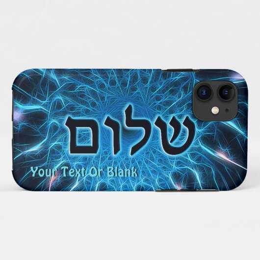 Shalom op Blue Fractal Case-Mate iPhone Case (Achterkant (horizontaal))