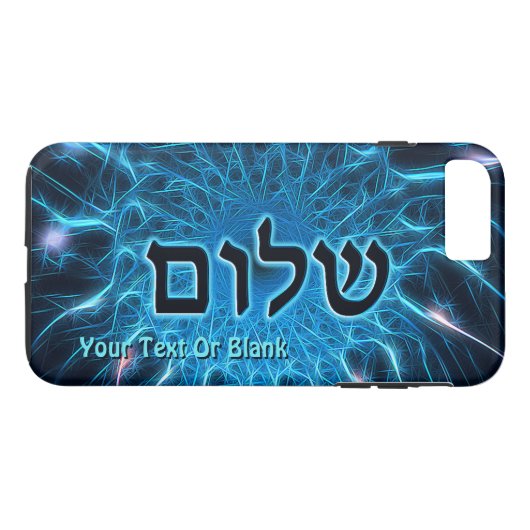 Shalom op Blue Fractal Case-Mate iPhone Case (Achterkant (Horizontaal))