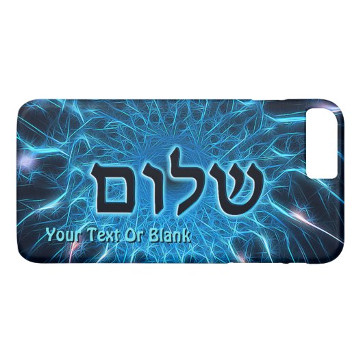Shalom op Blue Fractal Case-Mate iPhone Case (Achterkant (Horizontaal))