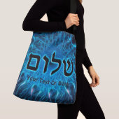 Shalom op Blue Fractal Crossbody Tas (Dichtbij)
