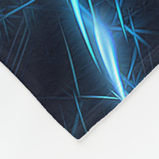 Shalom op Blue Fractal Fleece Deken (Hoek)