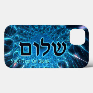 Shalom op Blue Fractal Hoesje-Mate iPhone Case