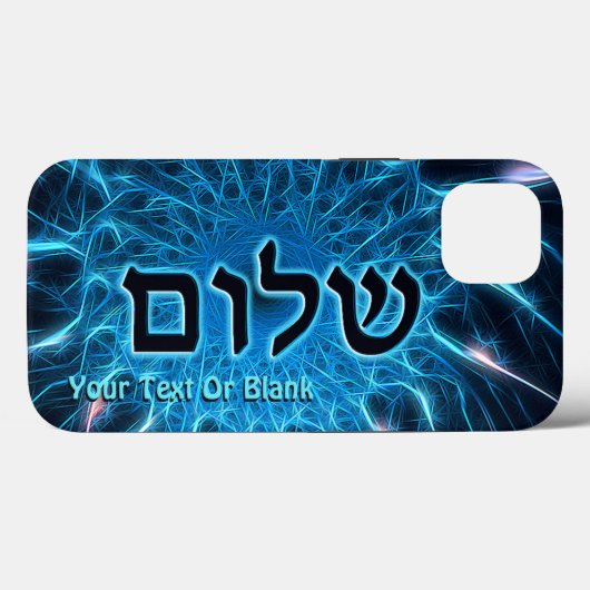 Shalom op Blue Fractal Hoesje-Mate iPhone Case (Achterkant (horizontaal))