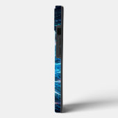 Shalom op Blue Fractal Hoesje-Mate iPhone Case (Achterkant / Links)