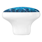 Shalom op Blue Fractal Keramische Knop (Zijkant)
