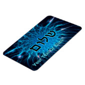 Shalom op Blue Fractal Magneet (Linkerzijde)
