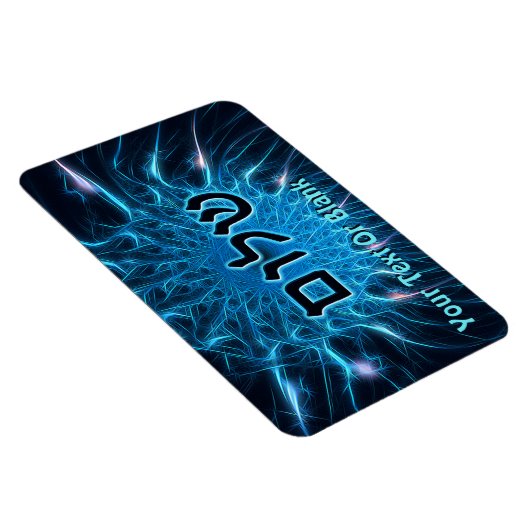 Shalom op Blue Fractal Magneet (Rechterzijde)