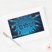 Shalom op Blue Fractal Rechthoekige Sticker (Envelop)
