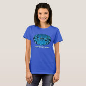 Shalom op Blue Fractal T-shirt (Voorkant volledig)
