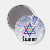 Shalom Paisley blue Magneet (Voorkant / Achterkant)