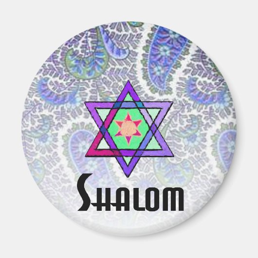 Shalom Paisley blue Magneet (Voorkant)