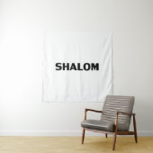 Shalom, Peace Black White minimalist moderne eenvo Wandkleed (In situ)