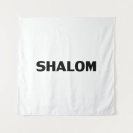 Shalom, Peace Black White minimalist moderne eenvo Wandkleed