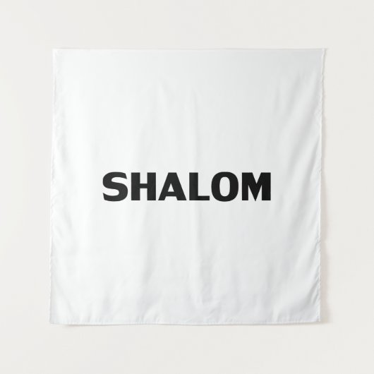 Shalom, Peace Black White minimalist moderne eenvo Wandkleed (Voorkant)