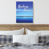 SHALOM PEACE IS NOG STEEDS Christelijke Bijbelvers Canvas Afdruk (Insitu (Slaapkamer))