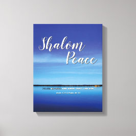 SHALOM PEACE IS NOG STEEDS Christelijke Bijbelvers Canvas Afdruk