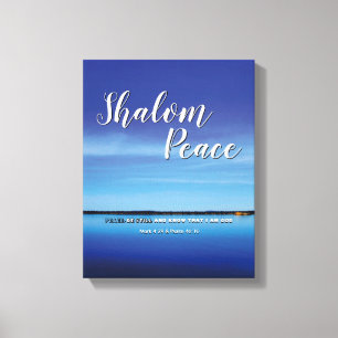 SHALOM PEACE IS NOG STEEDS Christelijke Bijbelvers Canvas Afdruk