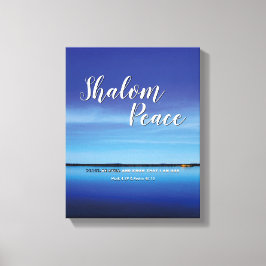 SHALOM PEACE IS NOG STEEDS Christelijke Bijbelvers Canvas Afdruk