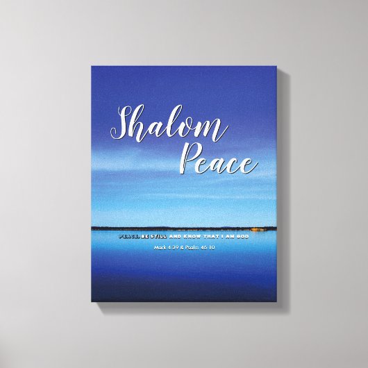 SHALOM PEACE IS NOG STEEDS Christelijke Bijbelvers Canvas Afdruk (Voorkant)