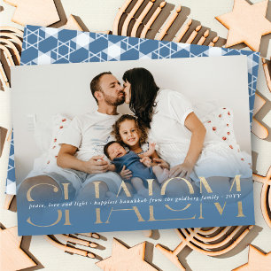 Shalom Peace Love Light Modern Hanukkah Kaart