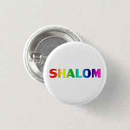 Shalom, Peace, Pride Lgbt Gay Rainbow-kleuren Ronde Button 3,2 Cm