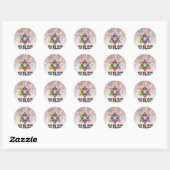 Shalom Pink Paisley Ronde Sticker (Vel)