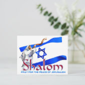 SHALOM Pray for Peace of Jeruzalem Briefkaart (Staand voorkant)