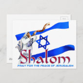 SHALOM Pray for Peace of Jeruzalem Briefkaart (Voorkant / Achterkant)