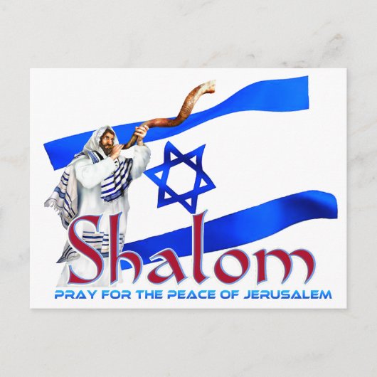 SHALOM Pray for Peace of Jeruzalem Briefkaart (Voorkant)