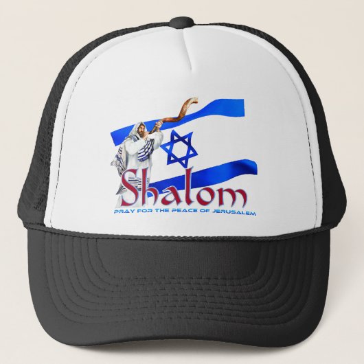 SHALOM Pray for Peace of Jeruzalem Trucker Pet (Voorkant)
