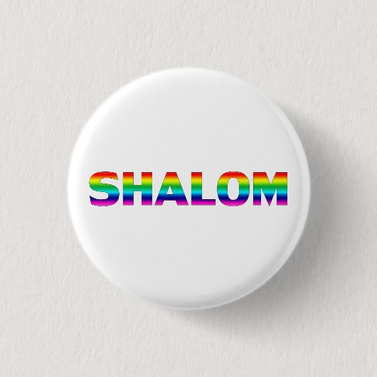 Shalom Rainbow-kleuren Pride Lgbt Lgbetq Gay Ronde Button 3,2 Cm (Voorkant)
