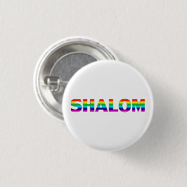 Shalom Rainbow-kleuren Pride Lgbt Lgbetq Gay Ronde Button 3,2 Cm