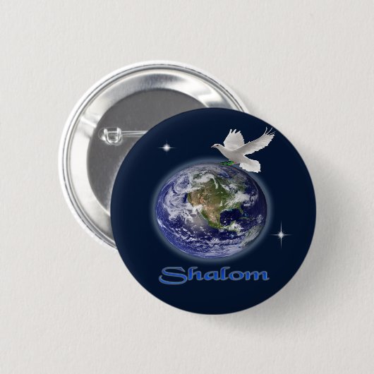 shalom ronde button 5,7 cm (Voorkant /achterkant)